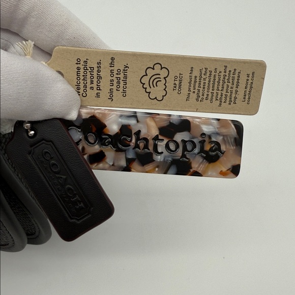 Coach Wavy Dinky Crossbody Shoulder Bag In Coachtopia Leather Black - Picture 9 of 16